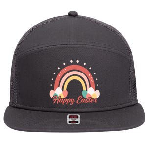 Happy Easter Rainbow Holiday 7 Panel Mesh Trucker Snapback Hat