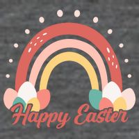Happy Easter Rainbow Holiday 7 Panel Mesh Trucker Snapback Hat