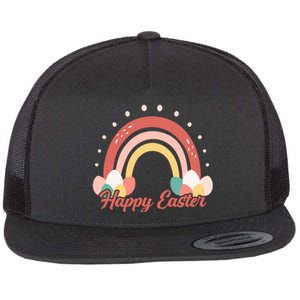 Happy Easter Rainbow Holiday Flat Bill Trucker Hat