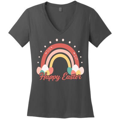 Happy Easter Rainbow Holiday Women's V-Neck T-Shirt