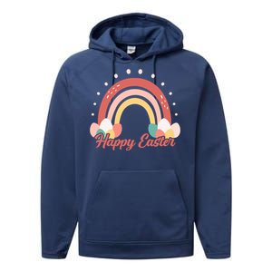 Happy Easter Rainbow Holiday Performance Fleece Hoodie