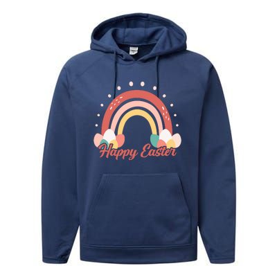 Happy Easter Rainbow Holiday Performance Fleece Hoodie