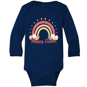 Happy Easter Rainbow Holiday Baby Long Sleeve Bodysuit