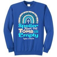 Happy Easter Rainbow Leopard Spoiler Alert Tomb Was Empty Funny Gift Sweatshirt