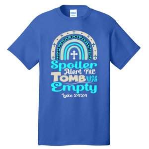 Happy Easter Rainbow Leopard Spoiler Alert Tomb Was Empty Funny Gift Tall T-Shirt