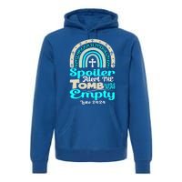 Happy Easter Rainbow Leopard Spoiler Alert Tomb Was Empty Funny Gift Premium Hoodie