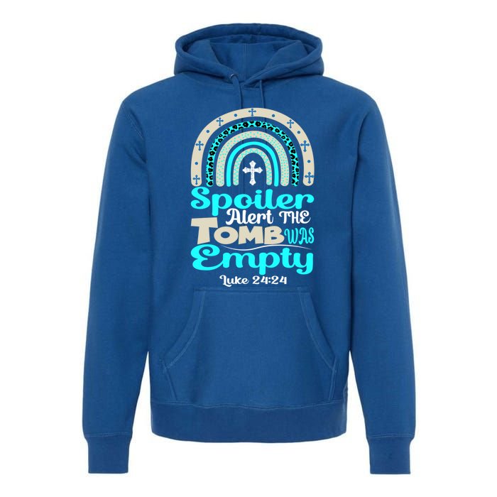 Happy Easter Rainbow Leopard Spoiler Alert Tomb Was Empty Funny Gift Premium Hoodie