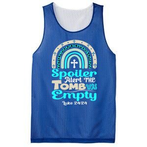 Happy Easter Rainbow Leopard Spoiler Alert Tomb Was Empty Funny Gift Mesh Reversible Basketball Jersey Tank