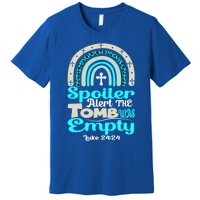 Happy Easter Rainbow Leopard Spoiler Alert Tomb Was Empty Funny Gift Premium T-Shirt