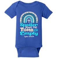 Happy Easter Rainbow Leopard Spoiler Alert Tomb Was Empty Funny Gift Baby Bodysuit