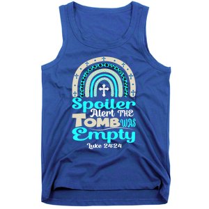 Happy Easter Rainbow Leopard Spoiler Alert Tomb Was Empty Funny Gift Tank Top