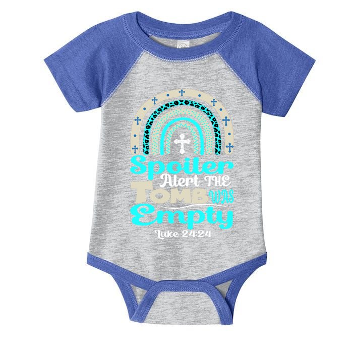 Happy Easter Rainbow Leopard Spoiler Alert Tomb Was Empty Funny Gift Infant Baby Jersey Bodysuit