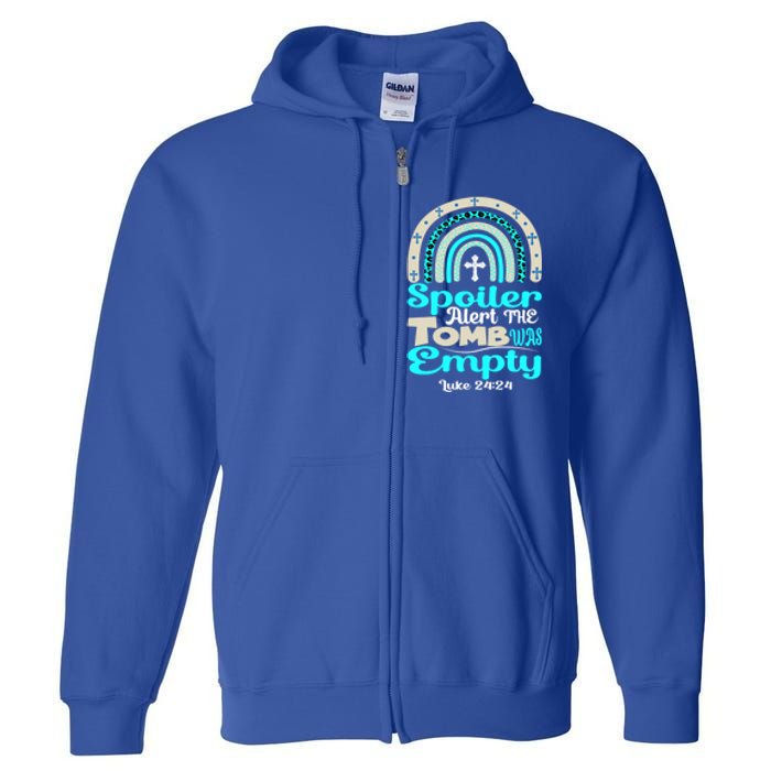 Happy Easter Rainbow Leopard Spoiler Alert Tomb Was Empty Funny Gift Full Zip Hoodie