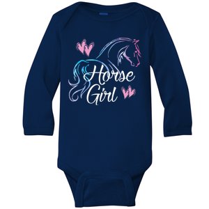 HORSE Equestrian Rider Horse Lover Baby Long Sleeve Bodysuit