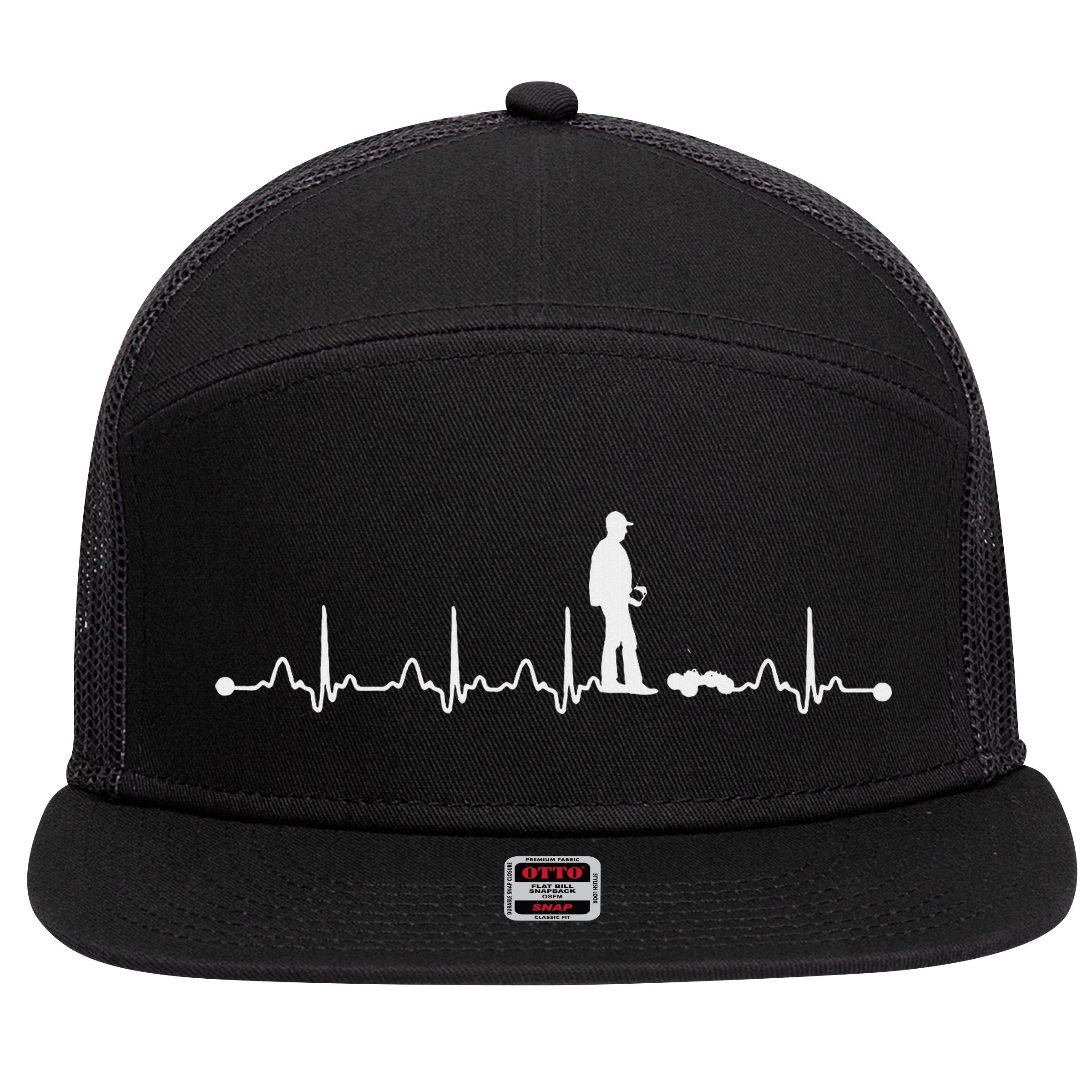 Heartbeat Ekg Rc Car Heartbeat Love Gift 7 Panel Mesh Trucker Snapback Hat