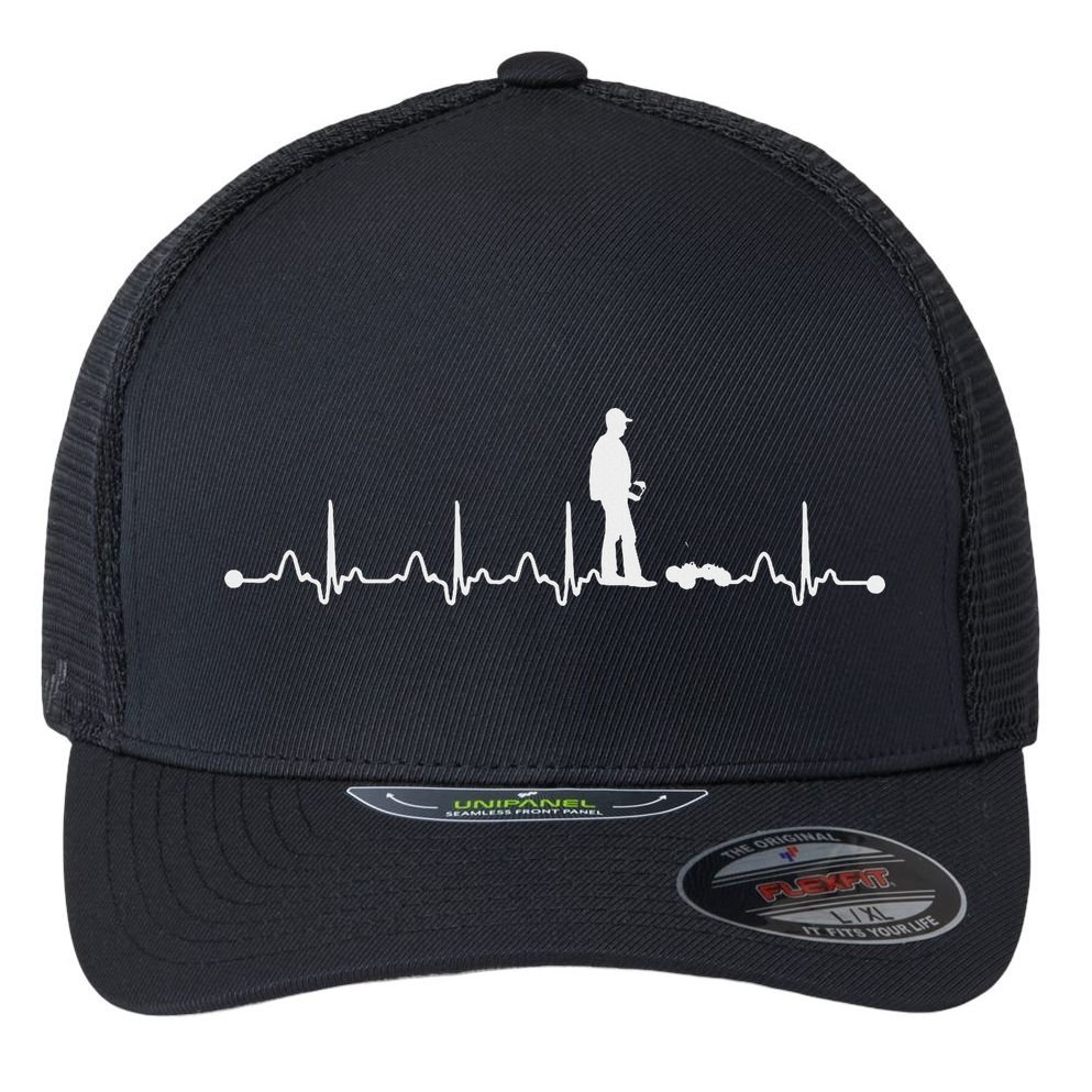 Heartbeat Ekg Rc Car Heartbeat Love Gift Flexfit Unipanel Trucker Cap