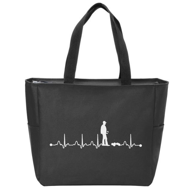 Heartbeat Ekg Rc Car Heartbeat Love Gift Zip Tote Bag