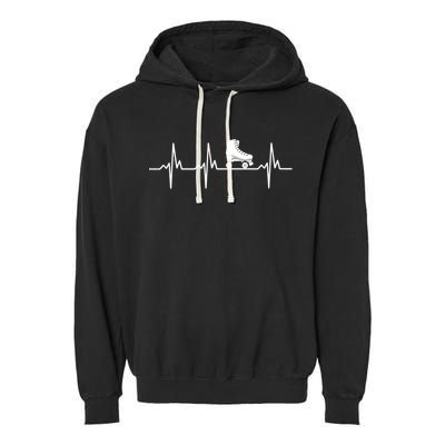 Heartbeat Ecg Roller Skates Roller Skating Inline Skating Gift Garment-Dyed Fleece Hoodie