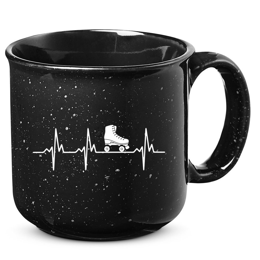 Heartbeat Ecg Roller Skates Roller Skating Inline Skating Gift 15oz Campfire Ceramic Mug