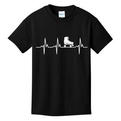 Heartbeat Ecg Roller Skates Roller Skating Inline Skating Gift Kids T-Shirt