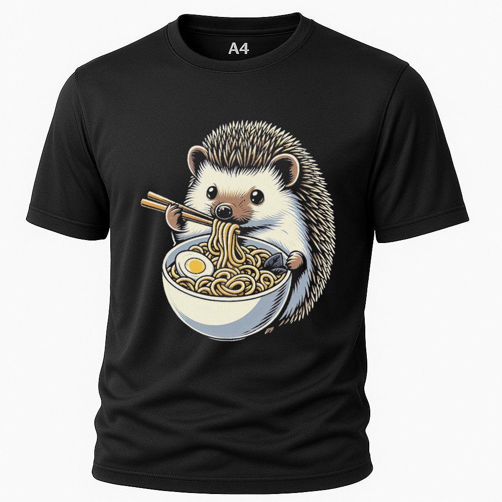 Hedgehog Eating Ramen Japanese Noodles Soup Performance Shirt