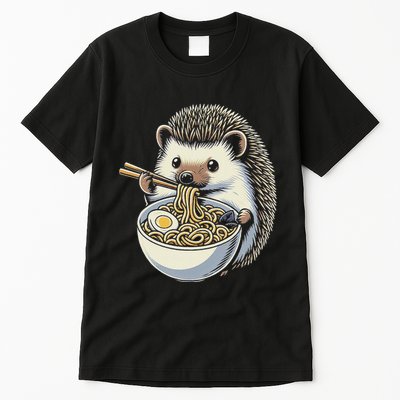 Hedgehog Eating Ramen Japanese Noodles Soup Tall T-Shirt