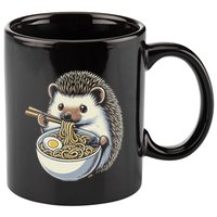 Hedgehog Eating Ramen Japanese Noodles Soup 11oz C Handle Ceramic Mug