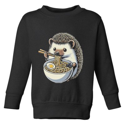 Hedgehog Eating Ramen Japanese Noodles Soup Toddler Sweatshirt