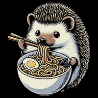 Hedgehog Eating Ramen Japanese Noodles Soup Visor