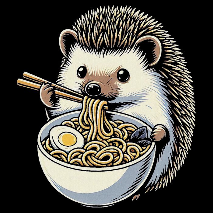 Hedgehog Eating Ramen Japanese Noodles Soup Visor