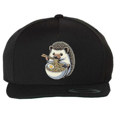 Hedgehog Eating Ramen Japanese Noodles Soup Wool Snapback Cap