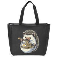 Hedgehog Eating Ramen Japanese Noodles Soup Zip Tote Bag