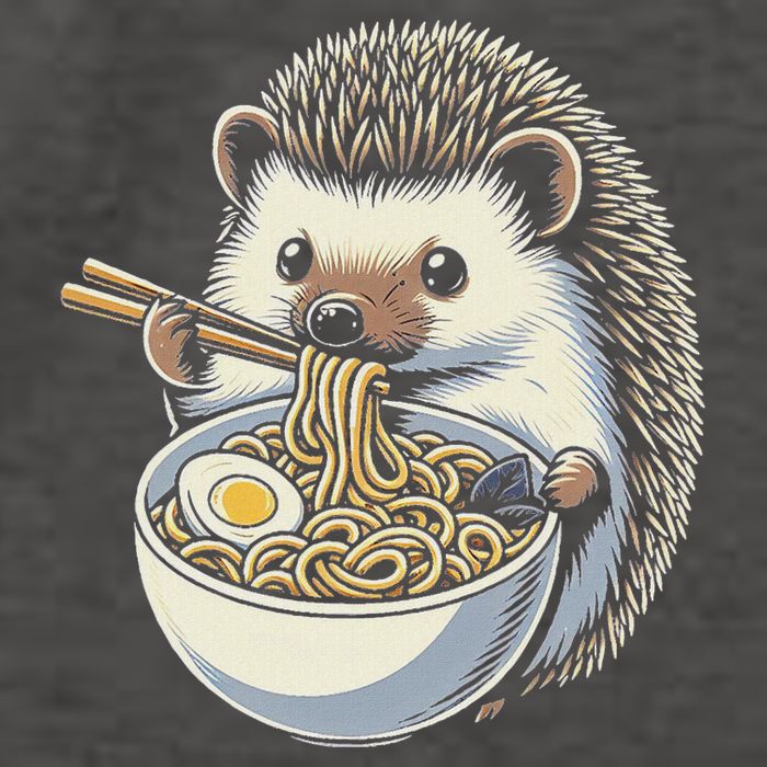 Hedgehog Eating Ramen Japanese Noodles Soup Vector Backpack