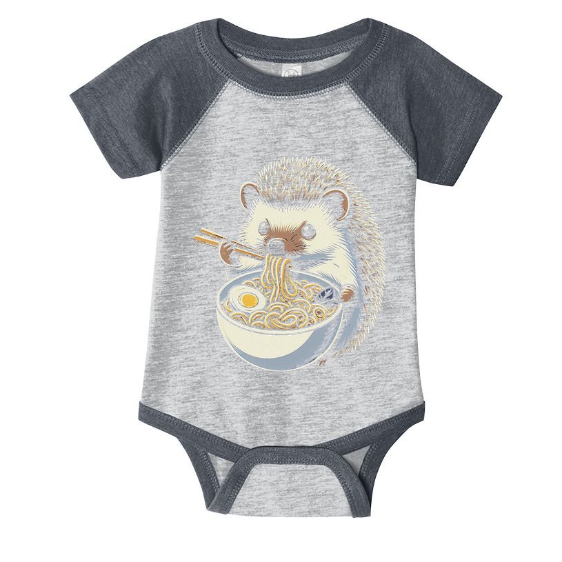 Hedgehog Eating Ramen Japanese Noodles Soup Infant Baby Jersey Bodysuit