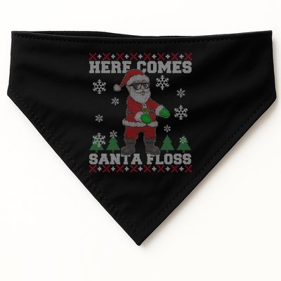 Here Comes Santa Floss Cool Ugly Christmas USA-Made Doggie Bandana