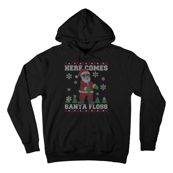 Here Comes Santa Floss Cool Ugly Christmas Hoodie