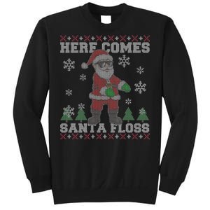 Here Comes Santa Floss Cool Ugly Christmas Sweatshirt