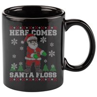 Here Comes Santa Floss Cool Ugly Christmas 11oz C Handle Ceramic Mug