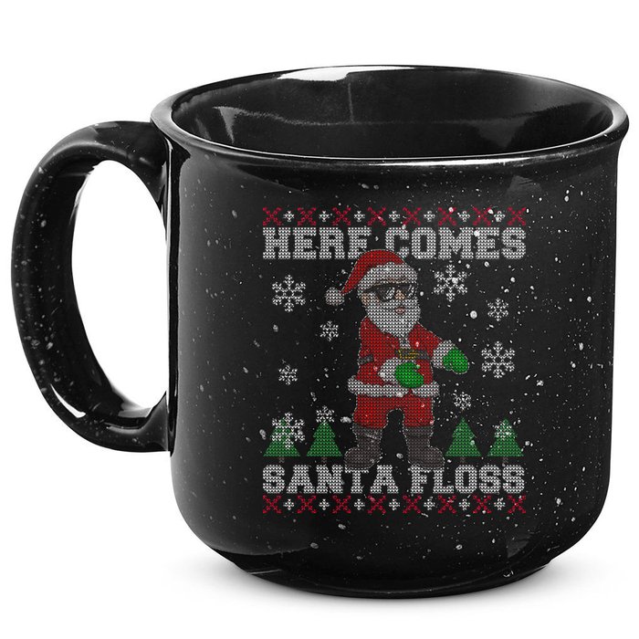 Here Comes Santa Floss Cool Ugly Christmas 15oz Campfire Ceramic Mug