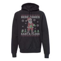 Here Comes Santa Floss Cool Ugly Christmas Premium Hoodie