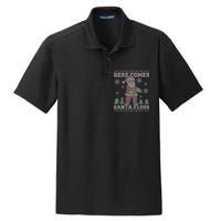 Here Comes Santa Floss Cool Ugly Christmas Dry Zone Grid Polo