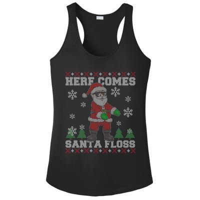 Here Comes Santa Floss Cool Ugly Christmas Ladies PosiCharge Competitor Racerback Tank