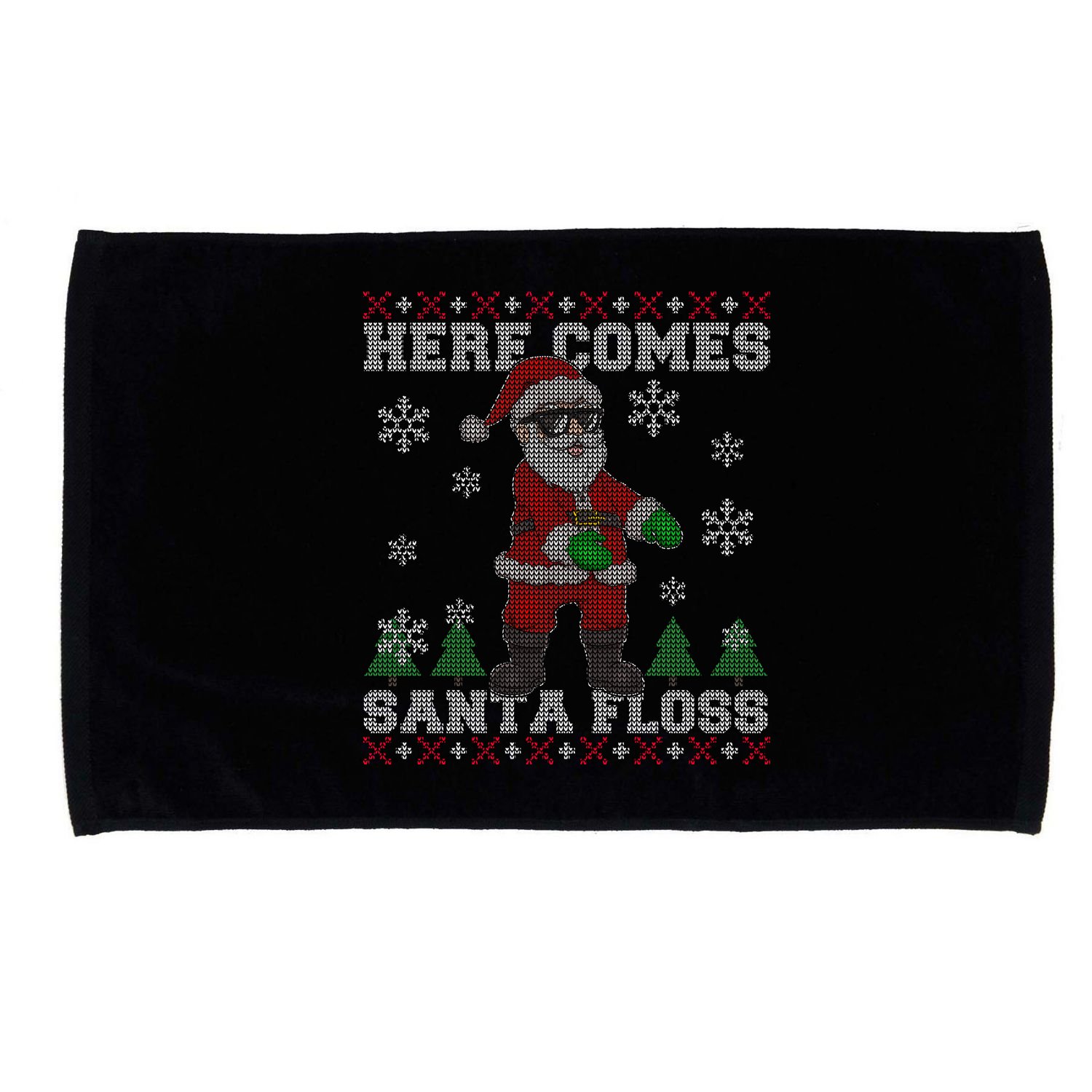 Here Comes Santa Floss Cool Ugly Christmas Microfiber Hand Towel