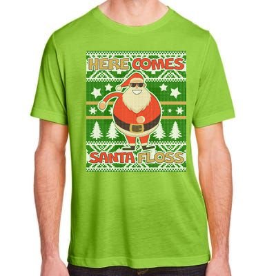 Here Comes Santa Floss Ugly Christmas Sweater Adult ChromaSoft Performance T-Shirt