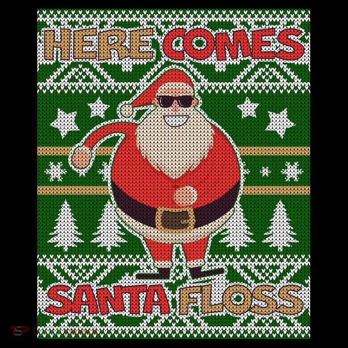 Here Comes Santa Floss Ugly Christmas Sweater Sustainable Bucket Hat