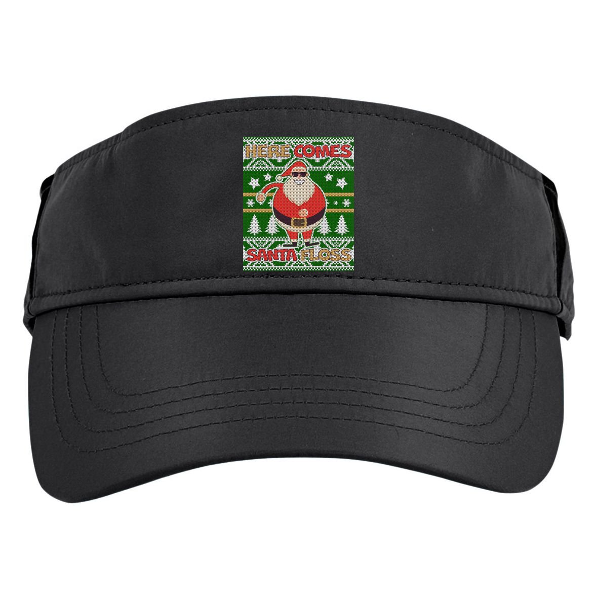 Here Comes Santa Floss Ugly Christmas Sweater Adult Drive Performance Visor