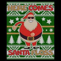 Here Comes Santa Floss Ugly Christmas Sweater Drawstring Bag