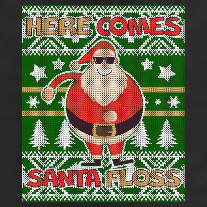 Here Comes Santa Floss Ugly Christmas Sweater Hat