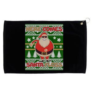 Here Comes Santa Floss Ugly Christmas Sweater Grommeted Golf Towel