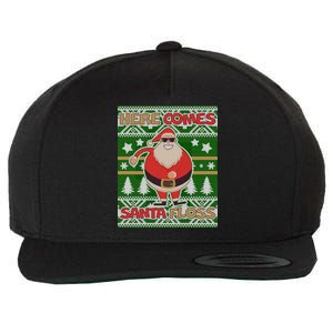 Here Comes Santa Floss Ugly Christmas Sweater Wool Snapback Cap